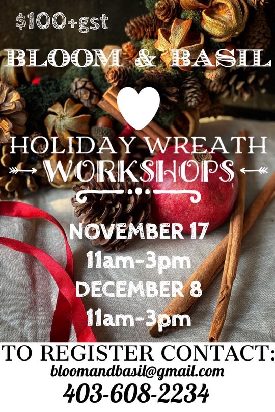 Holiday Wreath Workshops by Bloom & Basil